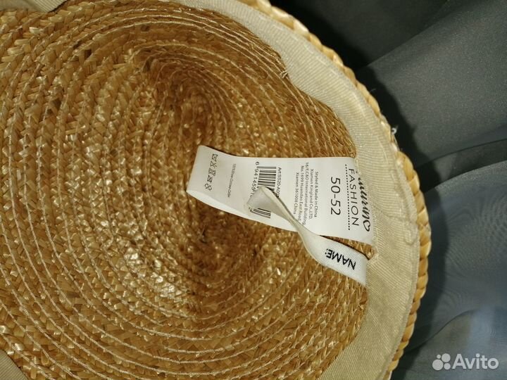 Соломенная шляпа-кепка детская на девочку50-52