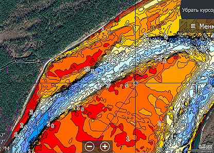 Карта глубин реки Обь