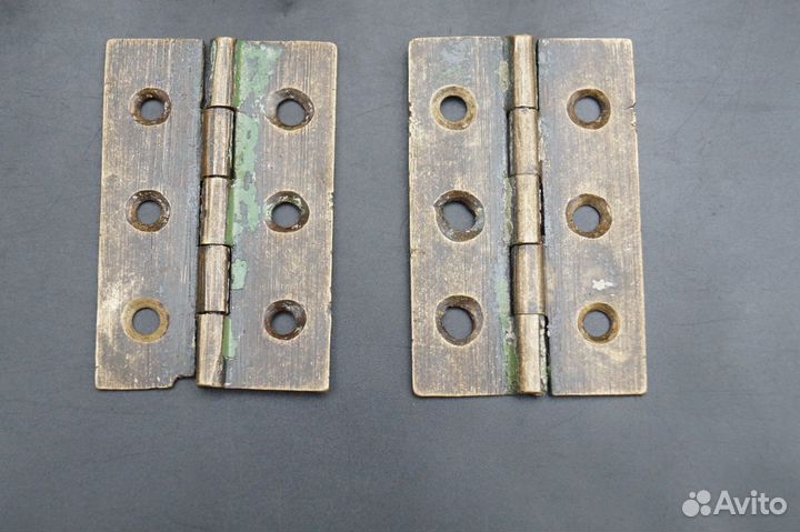 Старинные мебельные петли. Латунь. (9-к2-2)