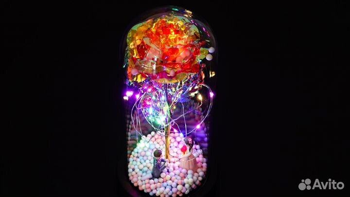 Ночник Роза подарок для влюблённых светильник