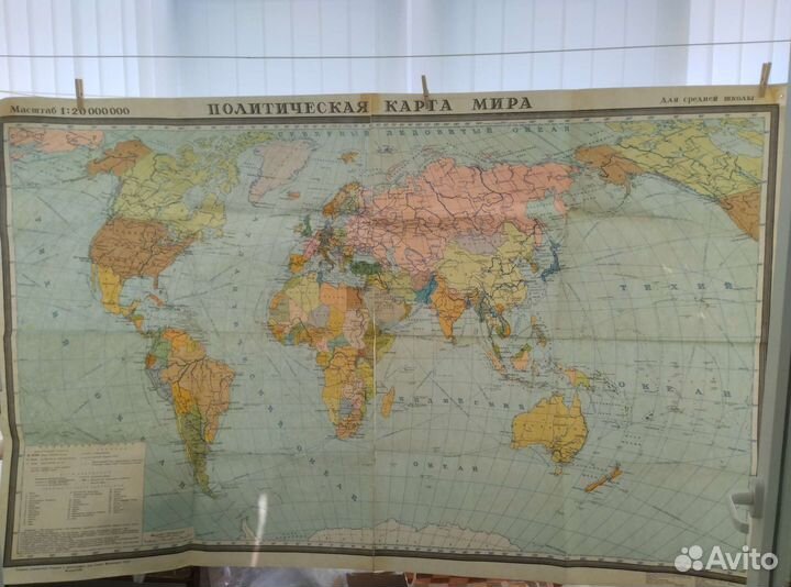 Карта мира, СССР, 1991г