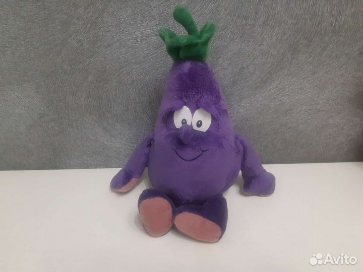 Мягкие игрушки: редиска, яблоко, баклажан