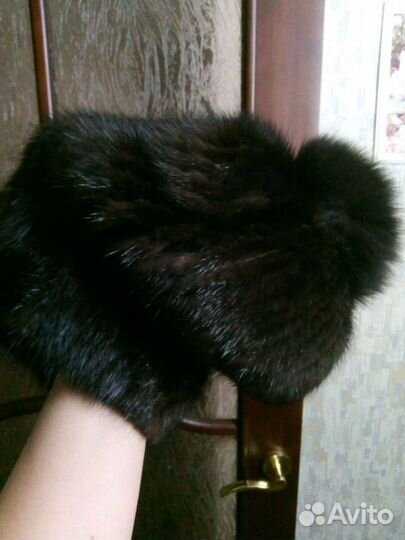 Шапка норковая вязаная