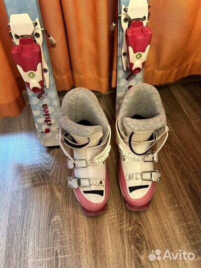 Горные лыжи+ботинки 100 см