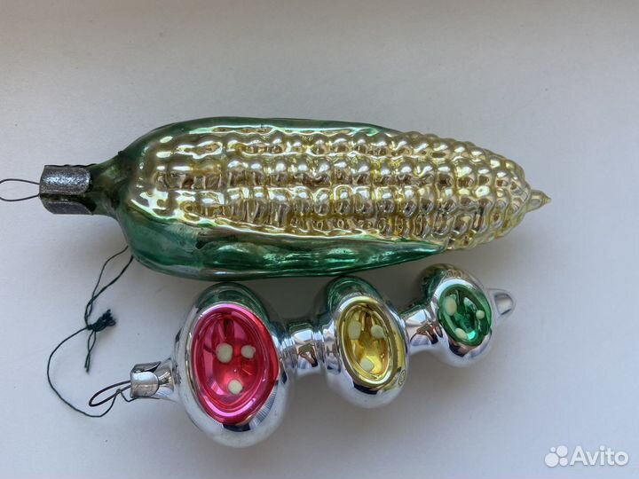 Елочные игрушки СССР светофор кукуруза