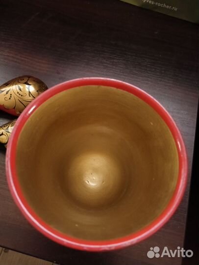 Набор хохлома ручная работа ваза и ложки