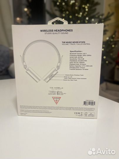 Беспроводные наушники guess розовые