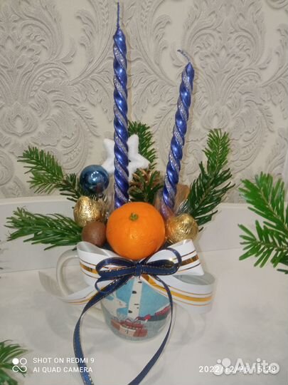 Новогодняя композиция в кружке