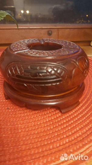 Пепельница резная,деревянная