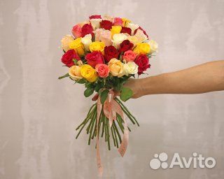 Букет из 35 роз микс 35-40 см (Кения)