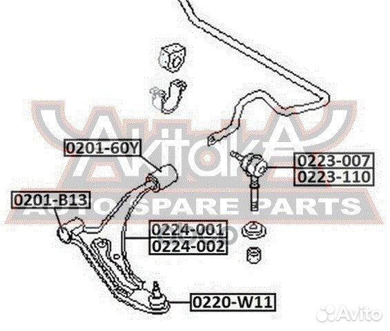 Рычаг передний левый 0224002 asva