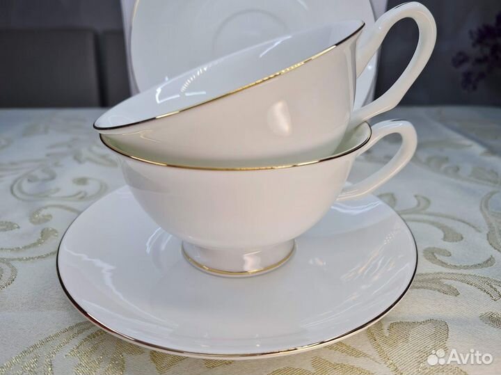 Чайные пары Классик Белый 250 мл костяной ф Lefard