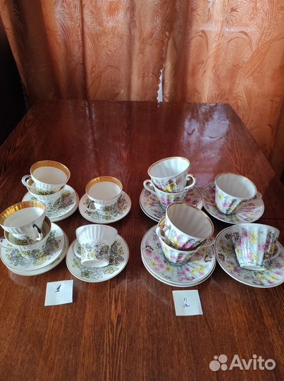 Чайные пары из тонкого фарфора