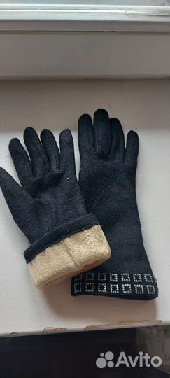 Перчатки женские кожанные на меху