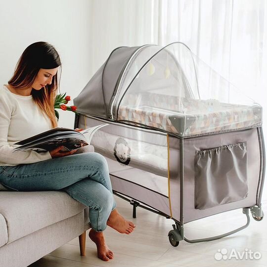 Прокат аренда кроватки манежа с матрасом