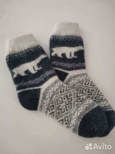 Носки шерстяные вязаные