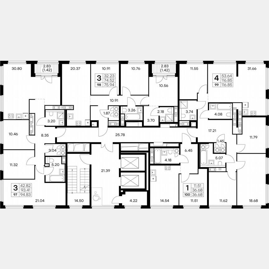 4-к. квартира, 116,2 м², 17/18 эт.