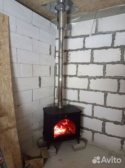 Печь камин на дровах