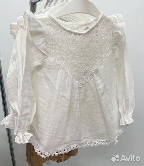 Блузка рубашка для девочки zara 92,98,110