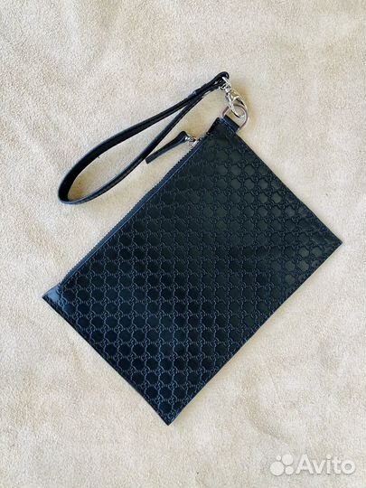 Мужской клатч сумка Gucci натуральная кожа Гуччи