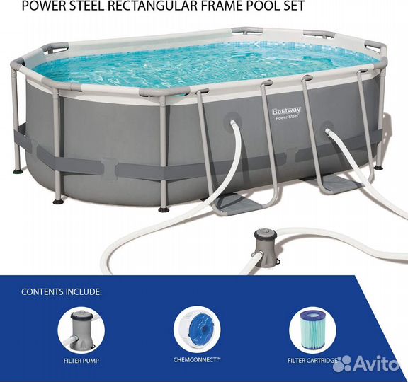 Каркасный бассейн овальный 427х250х100см, 56620 BW