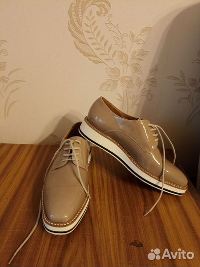 Туфли лоферы женские 38 натуральная лаковая кожа