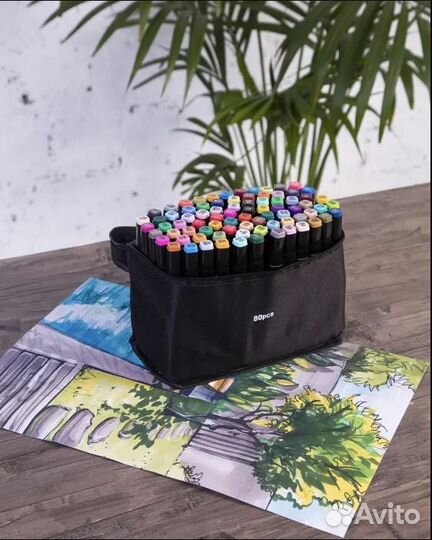 Маркеры-фломастеры для скетчинга двусторонние