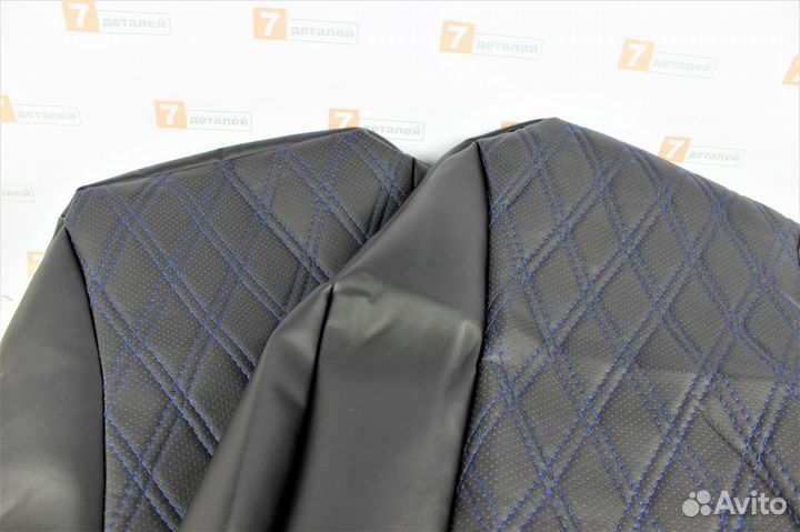 Чехлы Лада 2112 Приора синяя строчка ромб Новые