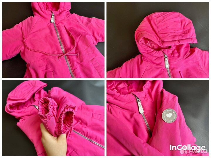 Демисезонная куртка и ветровка на девочку 92
