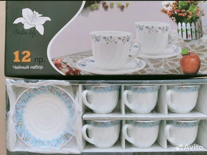 Сервиз чайный новый на 6 персон (12 пр)