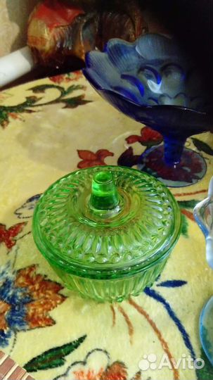Цветное стекло СССР конфетницы