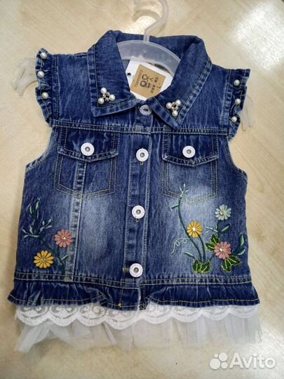 Джинсовая жилетка для девочки