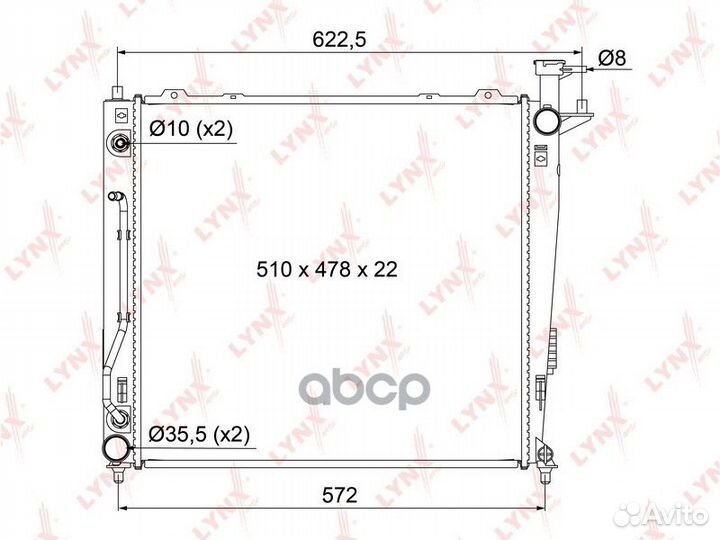 Радиатор охлаждения AT KIA Sorento(XM) 2.2D 09