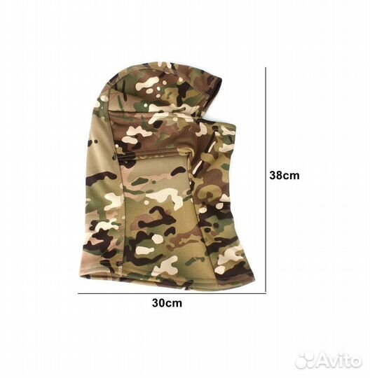 Балаклава зимняя Мультикам камуфляж на флисе