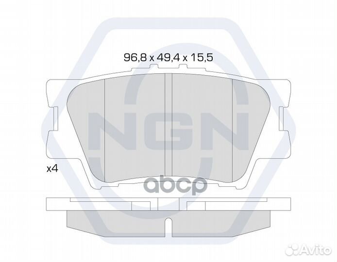 Колодки тормозные дисковые керамические зад