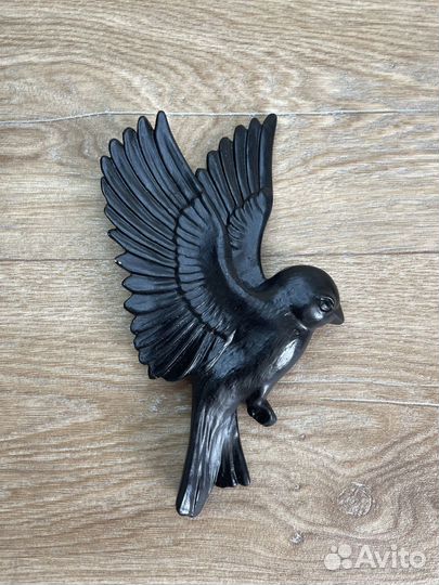 Декоративные птицы на стену 5шт комплект черные