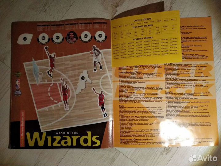 Альбом наклейки стикеры баскетбол NBA Upper Deck