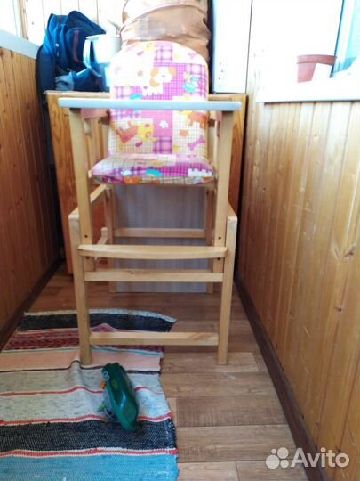 Стульчик для кормления дерево 2в1