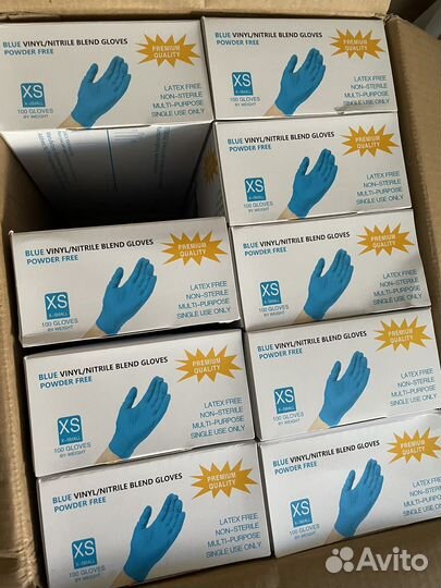 Перчатки медицинские винилонитрилловые XS