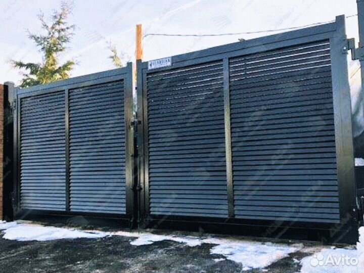 Забор жалюзи горизонтальный