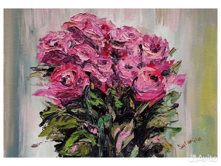 Картина маслом с букетом цветов от художника
