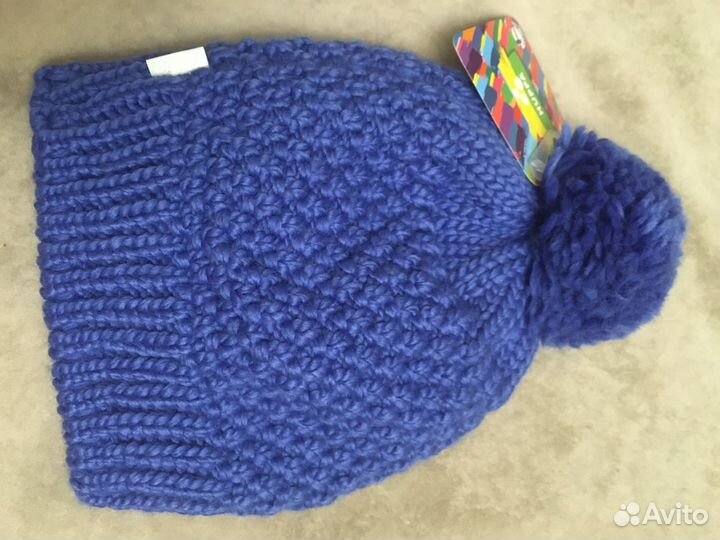 Шапка вязаная меринос новая 55-57см Huppa