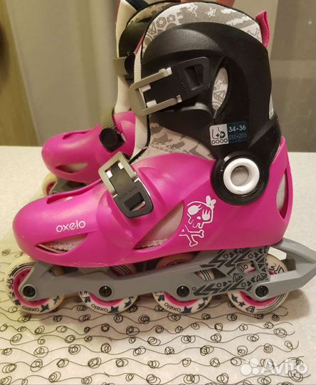 Ролики детские раздвижные Oxelo Play5 Girl 34-36