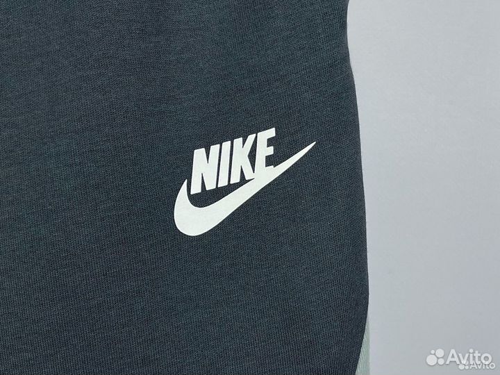 Штаны Nike Tech Fleece Light Grey Black Green