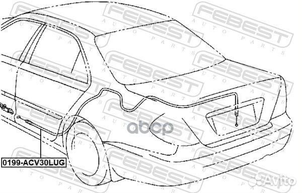 Трос привода замка багажника toyota Camry 01-06