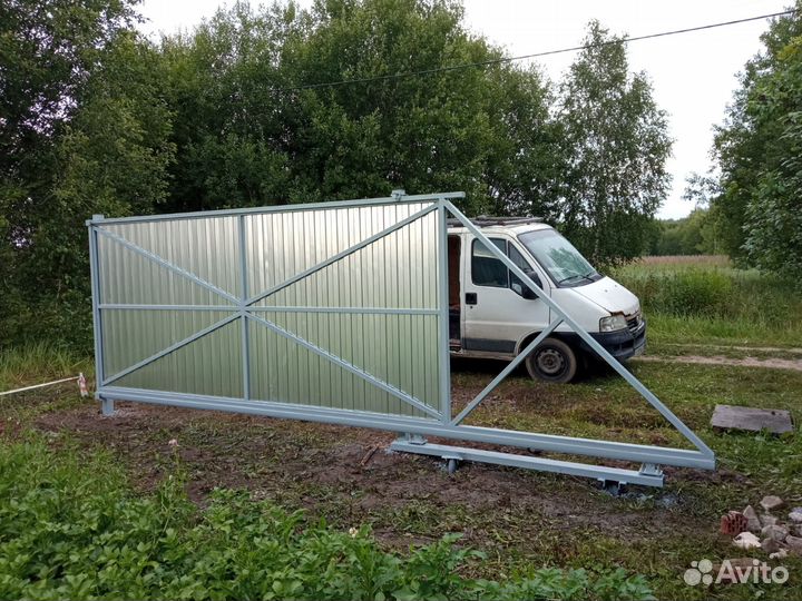 Откатные ворота под ключ с доставкой и установкой