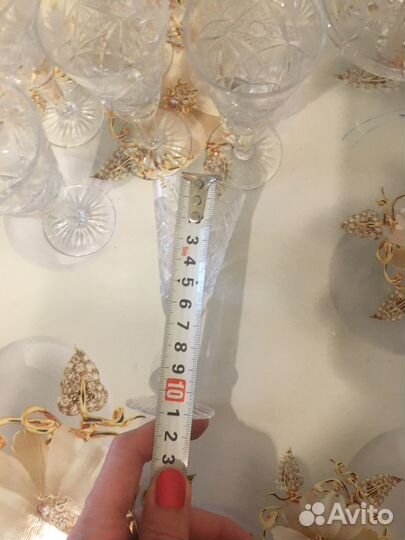 Фужеры хрустальные, штоф СССР 20 см