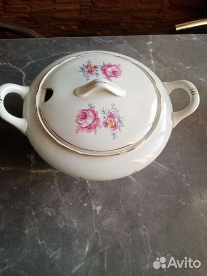 Антикварный сервиз столовый Чехословакия, Богемия