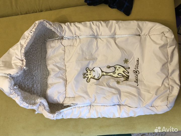 Зимний конверт в коляску на овчине