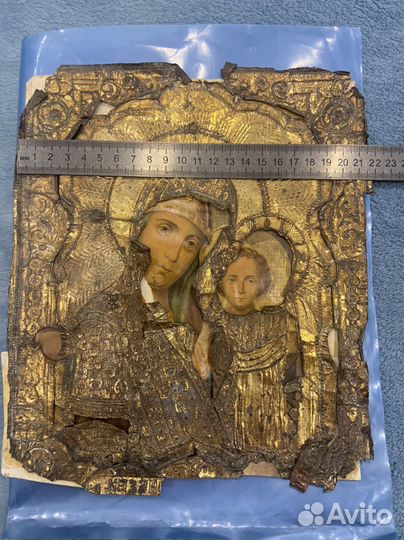 Старинная икона. Казанская Божья матерь